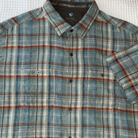 Like NEW Men’s Kühl Skorpio Button up, Linen Cotton Blend Shirt. Size Large - Picture 6 of 13